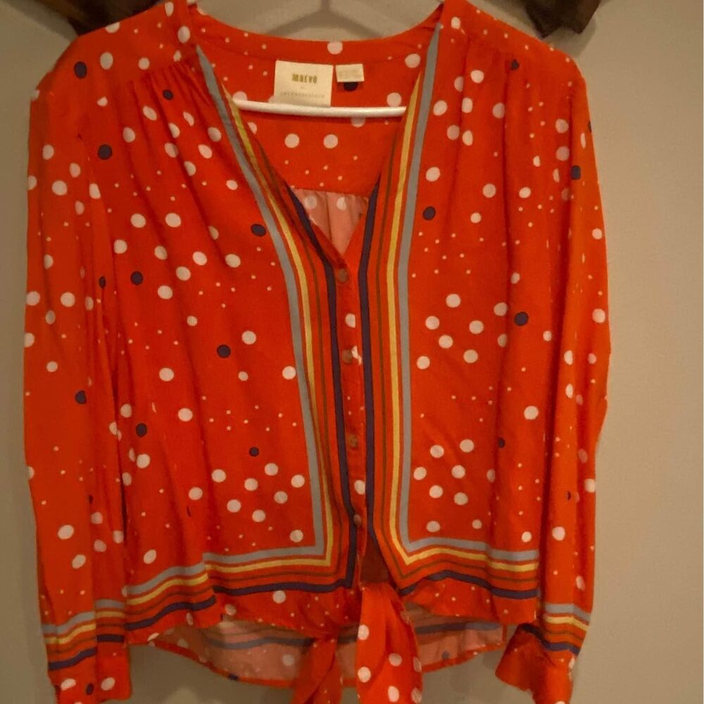 Maeve Anthropologie Elan Scarf Tie Blouse size 6